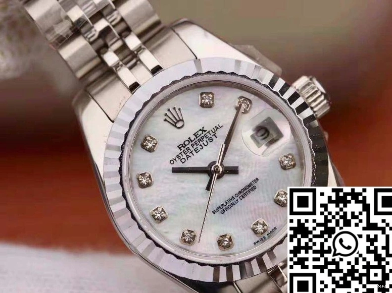 28MM Dial White Datejust Rolex Lady 1006